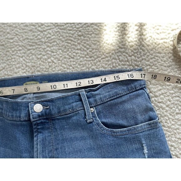 Old Navy Women's Curvy Straight Distressed Medium Wash Blue Jeans Size 14 - Picture 8 of 11